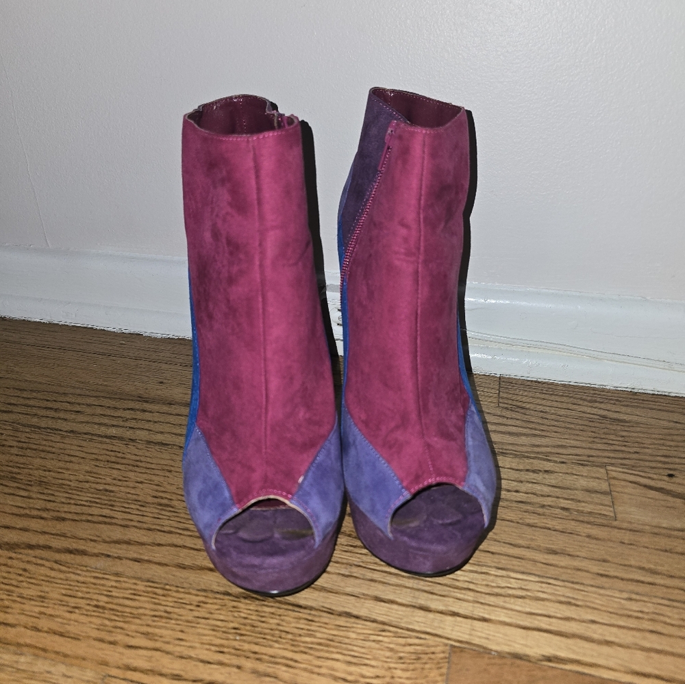 Multi-Color Peep Toe Booties